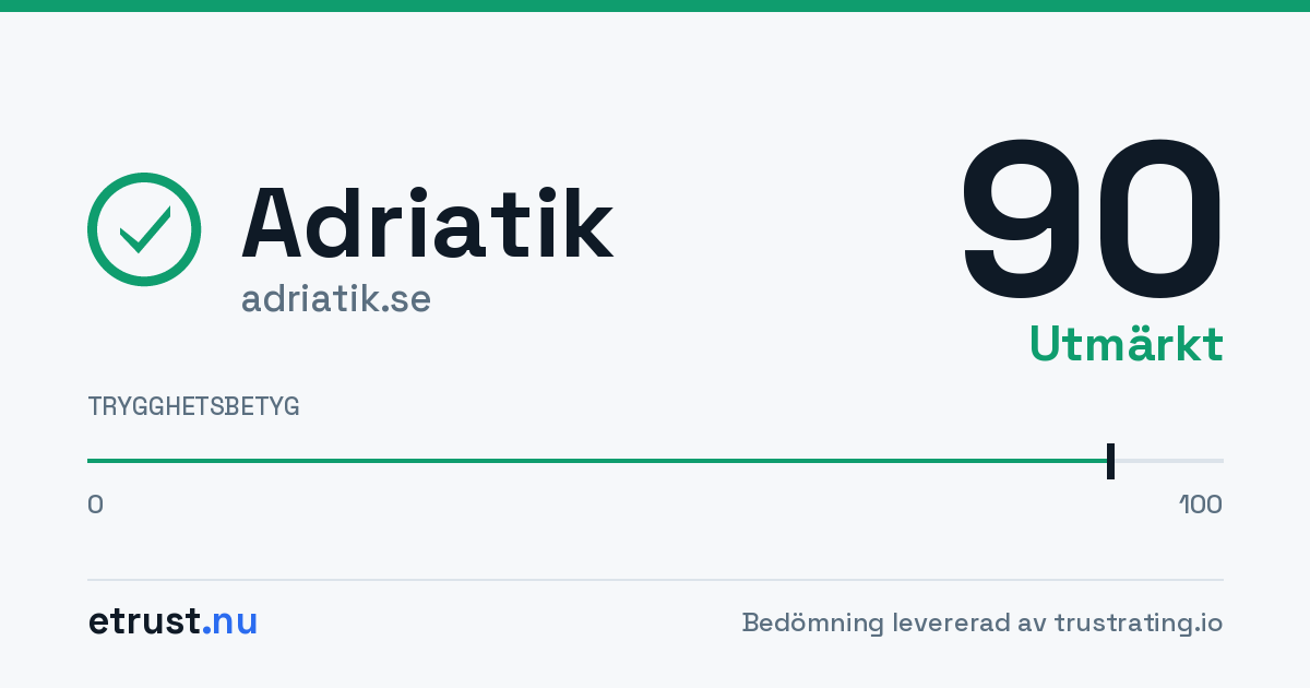 Adriatik (adriatik.se) — Verifierad webbutik · eTrust