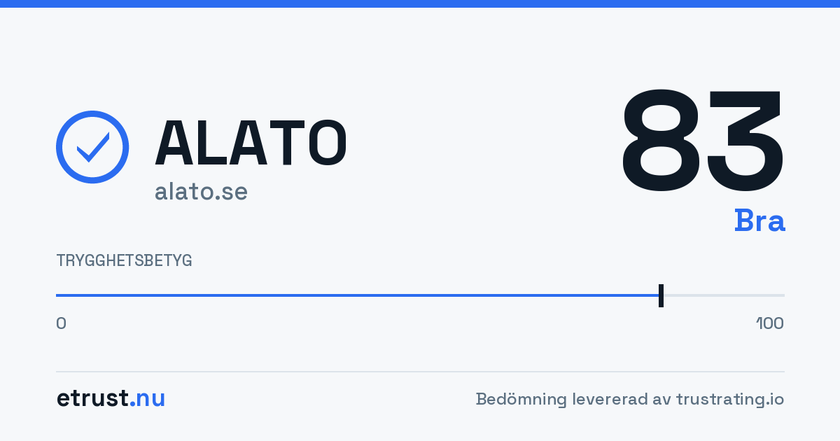 ALATO (alato.se) — Godkänd webbutik · eTrust