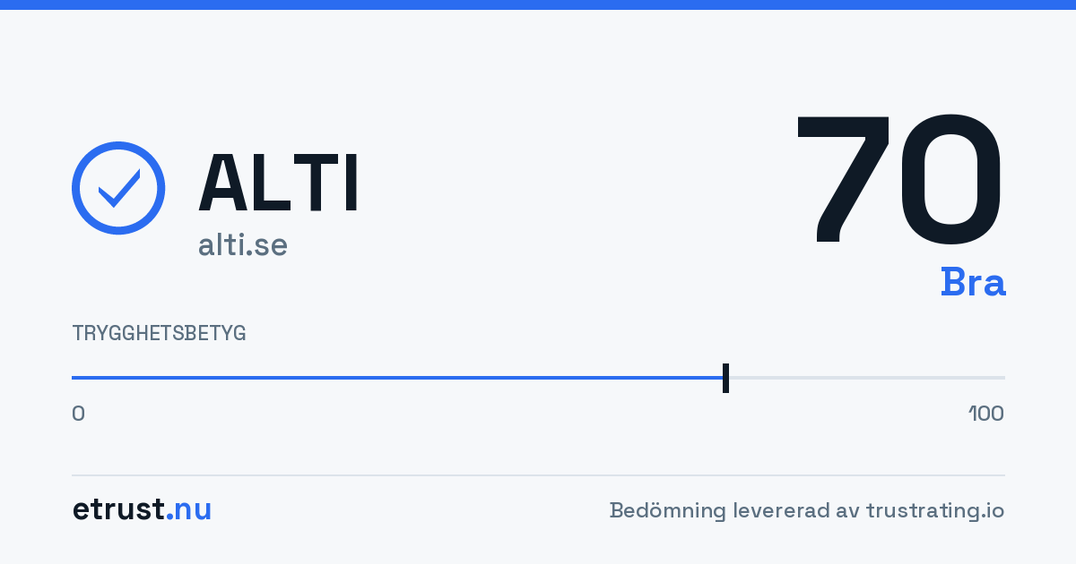 ALTI (alti.se) — Godkänd webbutik · eTrust