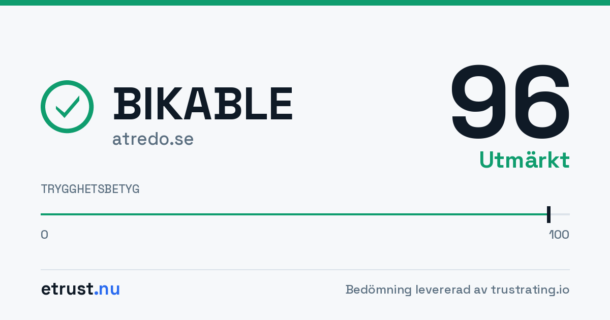 BIKABLE (atredo.se) — Verifierad webbutik · eTrust