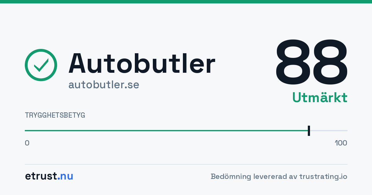 Autobutler (autobutler.se) — Verifierad webbutik · eTrust