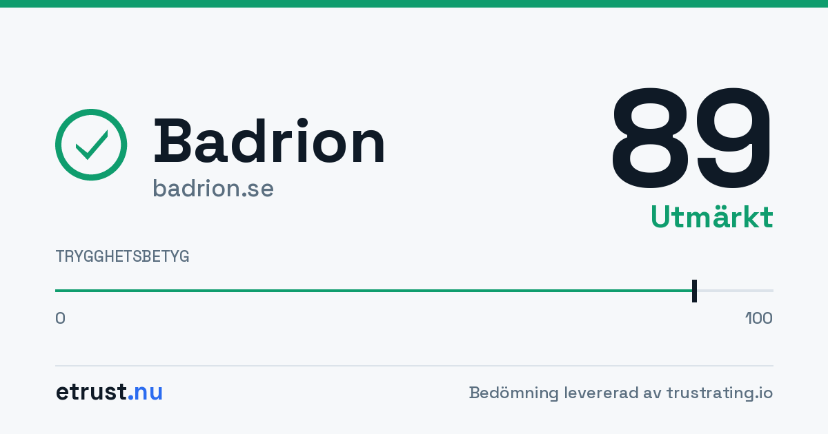 Badrion (badrion.se) — Verifierad webbutik · eTrust
