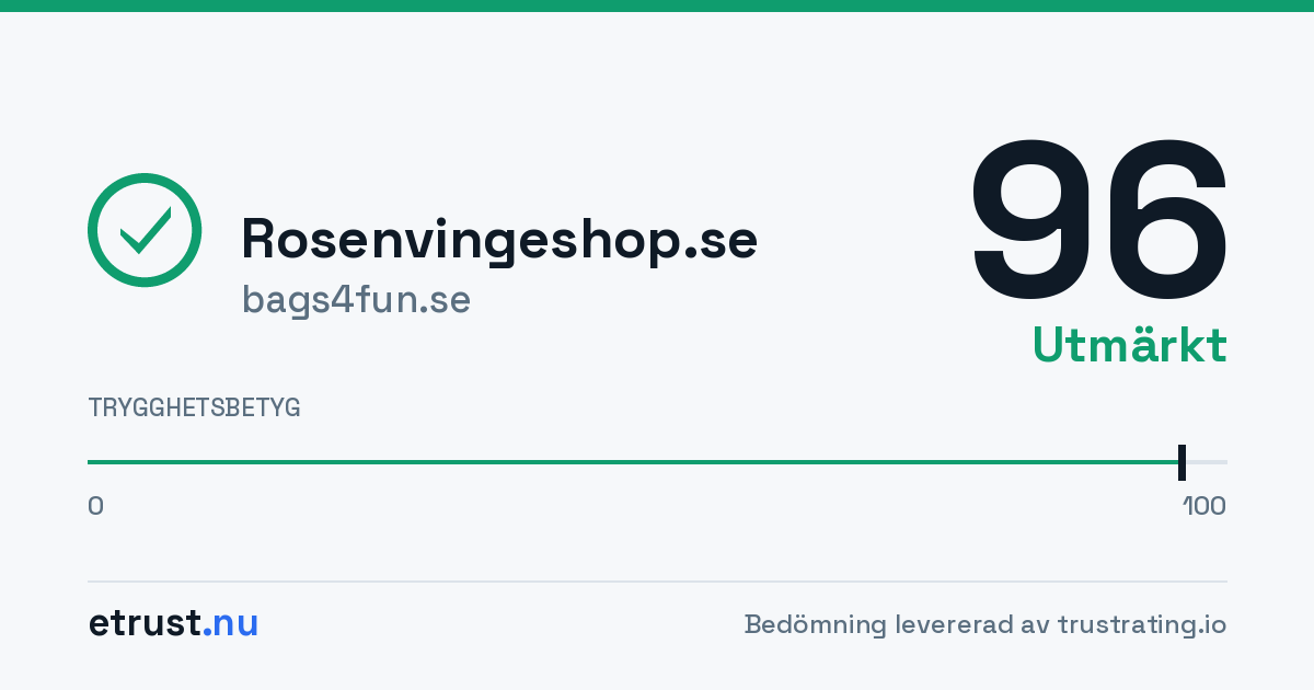 Rosenvingeshop.se (bags4fun.se) — Verifierad webbutik · eTrust