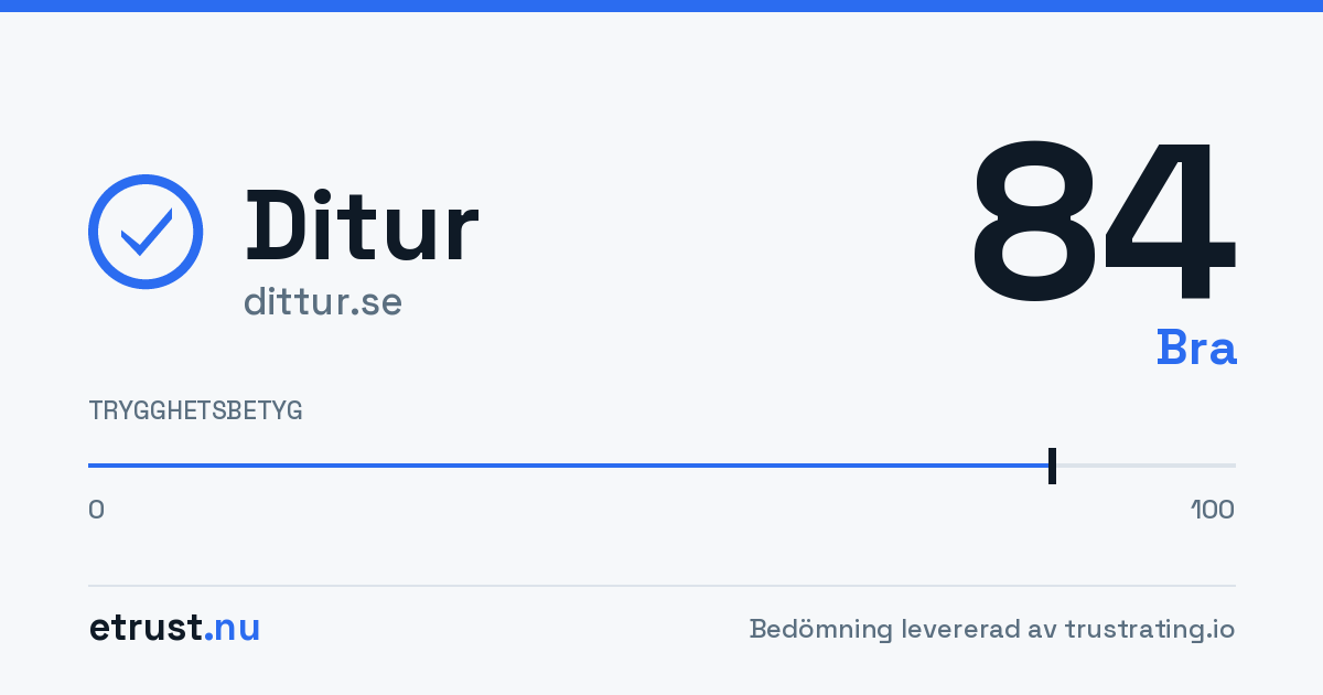 Ditur (dittur.se) — Godkänd webbutik · eTrust
