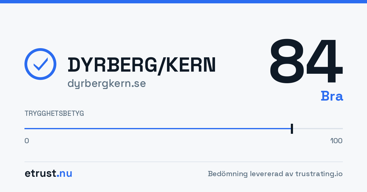 DYRBERG/KERN (dyrbergkern.se) — Godkänd webbutik · eTrust