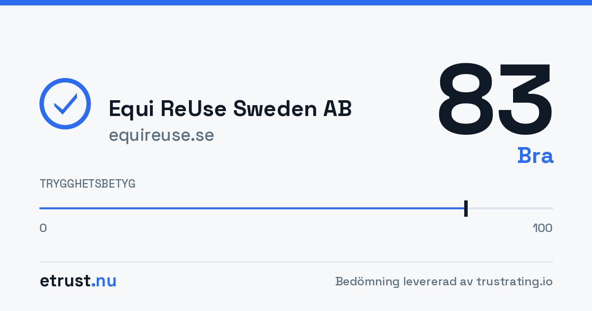Equi ReUse Sweden AB (equireuse.se) — Godkänd webbutik · eTrust