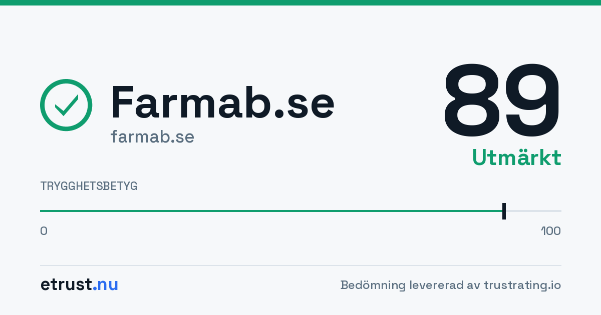 Farmab.se (farmab.se) — Verifierad webbutik · eTrust