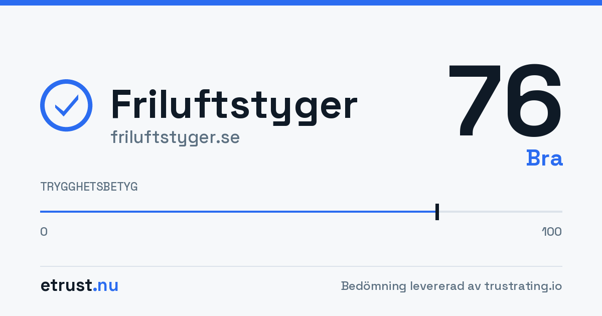 Friluftstyger (friluftstyger.se) — Godkänd webbutik · eTrust