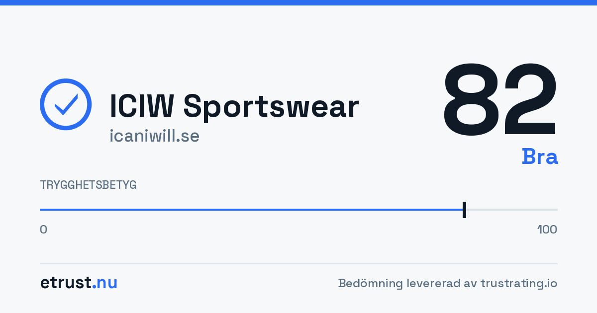 ICIW Sportswear (icaniwill.se) — Godkänd webbutik · eTrust