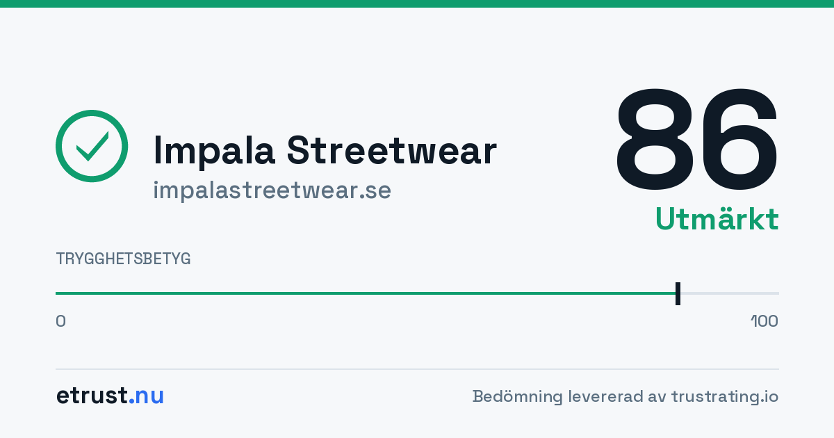 Impala Streetwear (impalastreetwear.se) — Verifierad webbutik · eTrust
