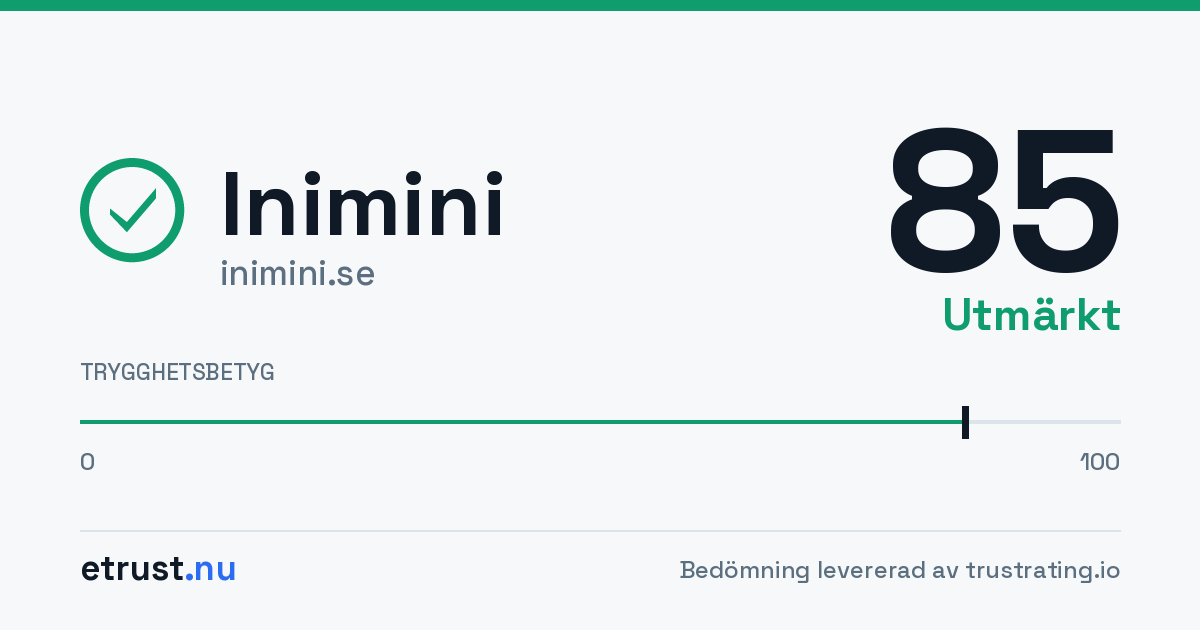 Inimini (inimini.se) — Verifierad webbutik · eTrust
