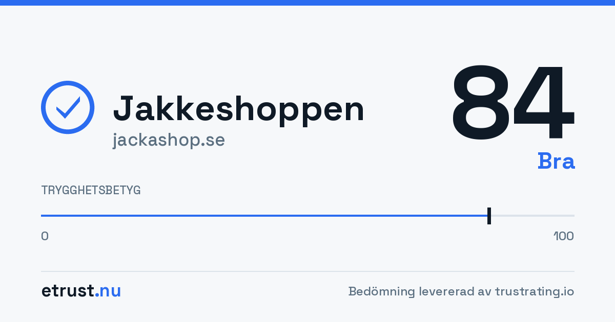Jakkeshoppen (jackashop.se) — Godkänd webbutik · eTrust