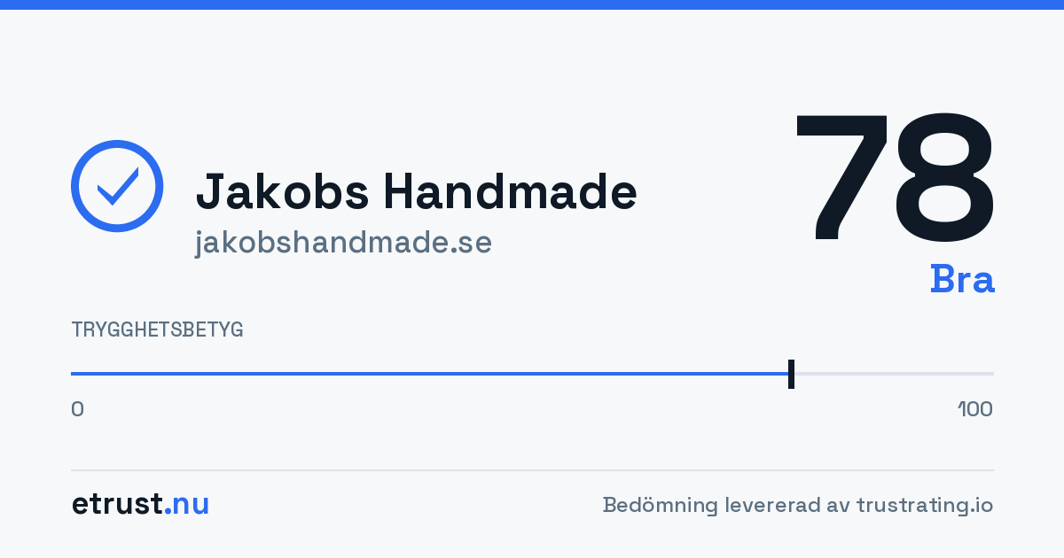 Jakobs Handmade (jakobshandmade.se) — Godkänd webbutik · eTrust