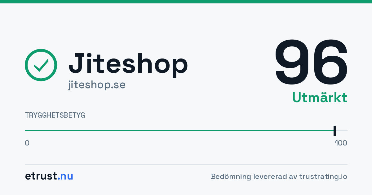 Jiteshop (jiteshop.se) — Verifierad webbutik · eTrust