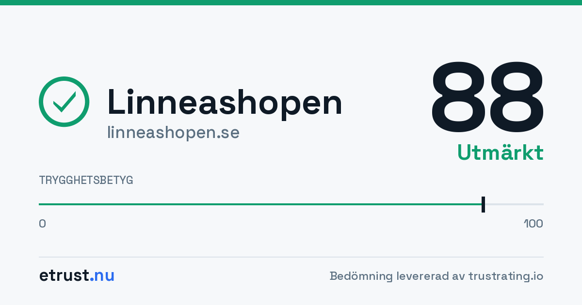 Linneashopen (linneashopen.se) — Verifierad webbutik · eTrust