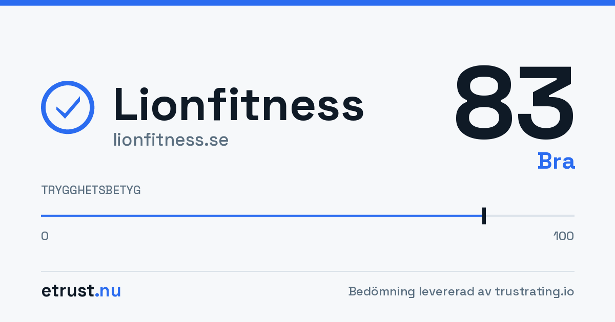 Lionfitness (lionfitness.se) — Godkänd webbutik · eTrust