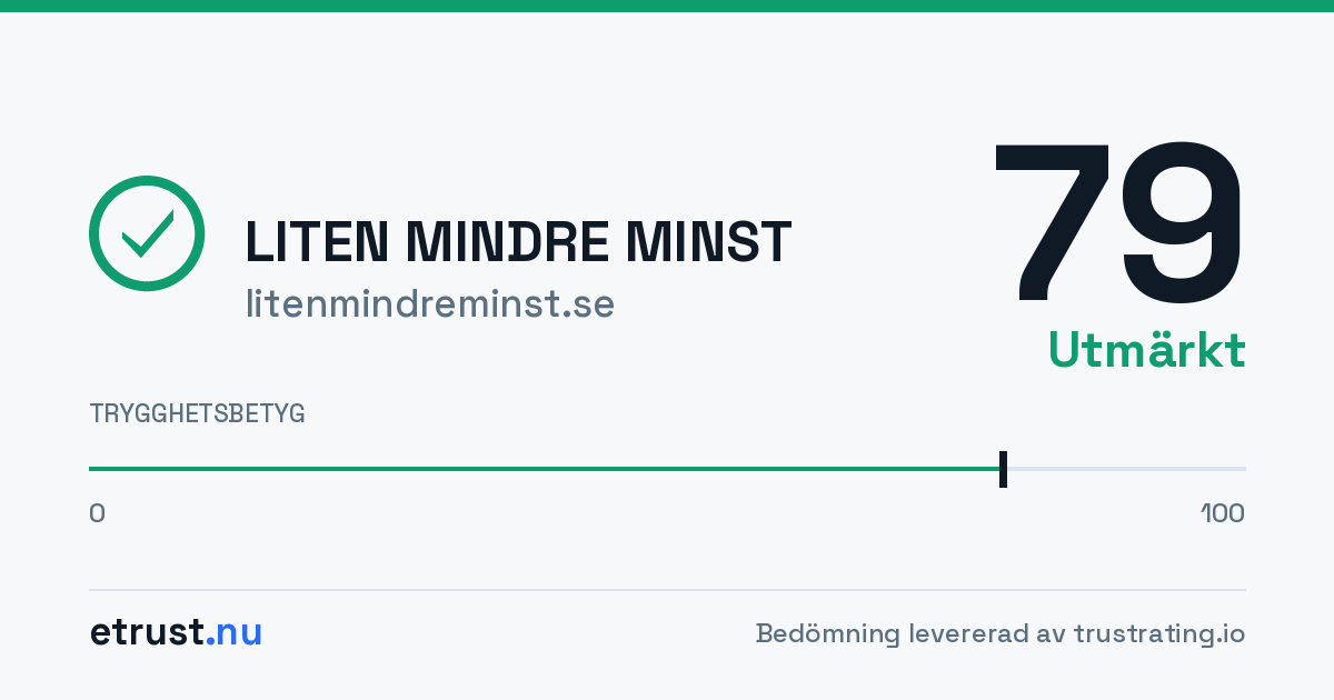 LITEN MINDRE MINST (litenmindreminst.se) — Verifierad webbutik · eTrust