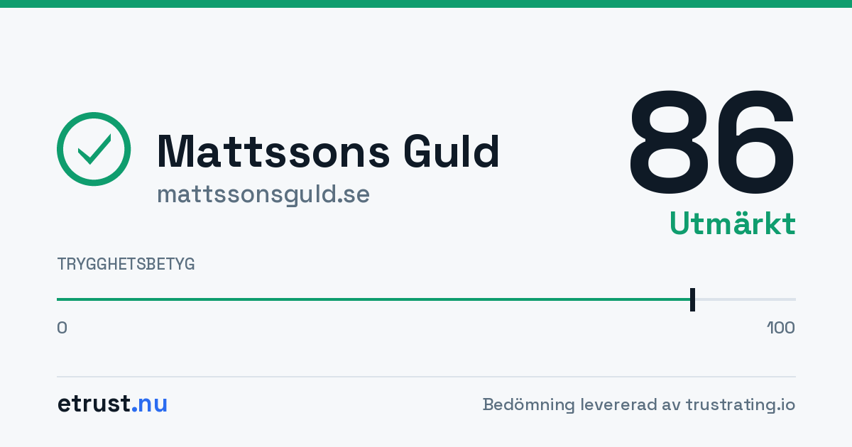 Mattssons Guld (mattssonsguld.se) — Verifierad webbutik · eTrust