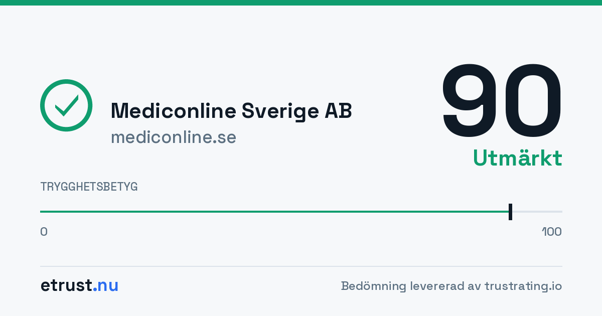 Mediconline Sverige AB (mediconline.se) — Verifierad webbutik · eTrust