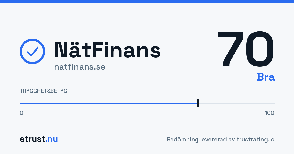 NätFinans (natfinans.se) — Godkänd webbutik · eTrust