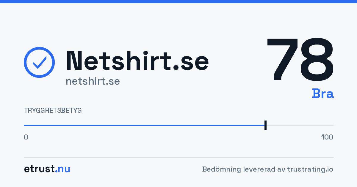 Netshirt.se (netshirt.se) — Godkänd webbutik · eTrust