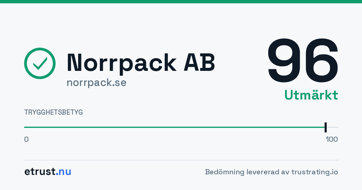Norrpack AB (norrpack.se) — Verifierad webbutik · eTrust