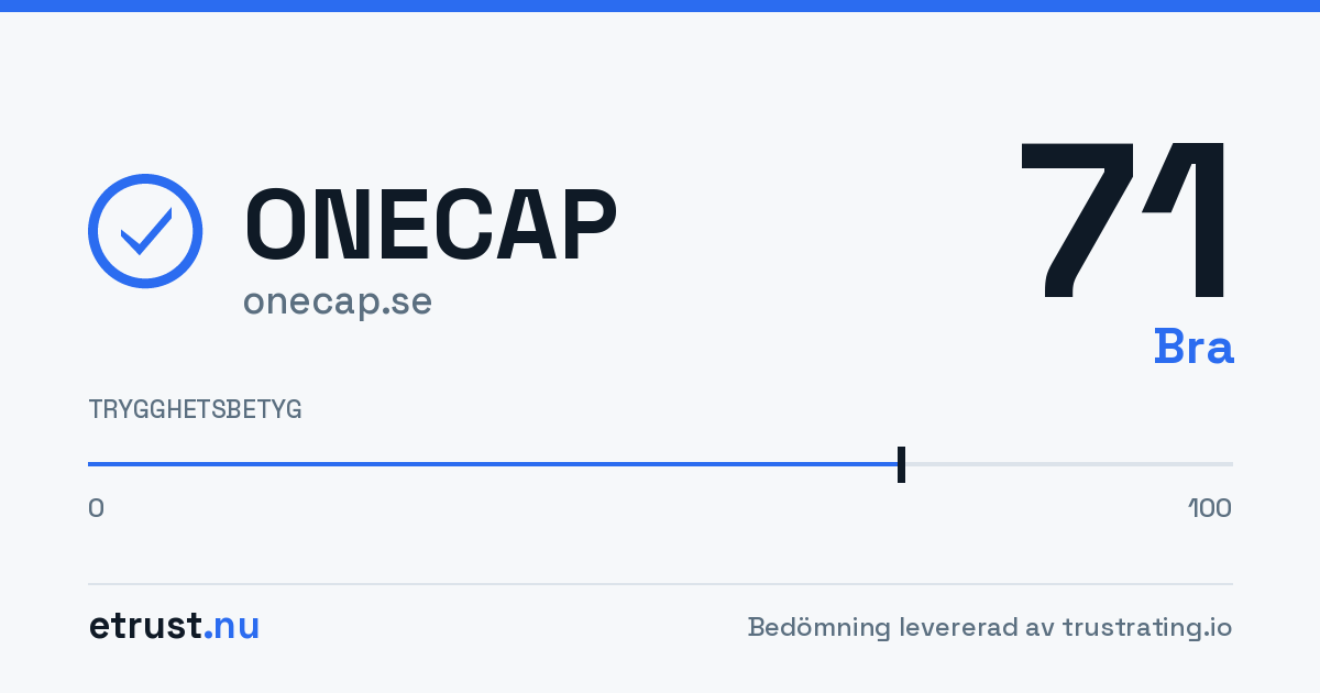 ONECAP (onecap.se) — Godkänd webbutik · eTrust
