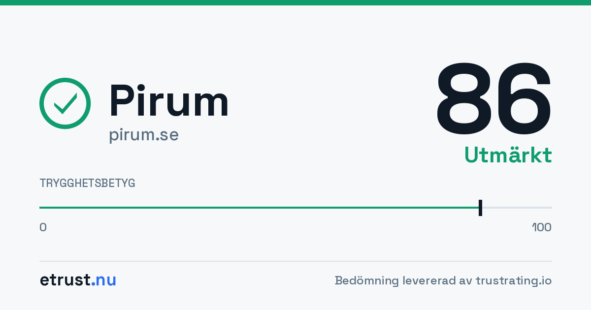 Pirum (pirum.se) — Verifierad webbutik · eTrust