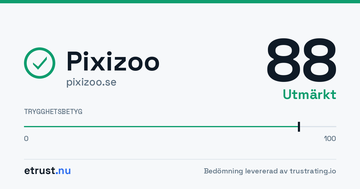 Pixizoo (pixizoo.se) — Verifierad webbutik · eTrust