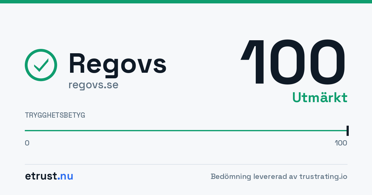 Regovs (regovs.se) — Verifierad webbutik · eTrust