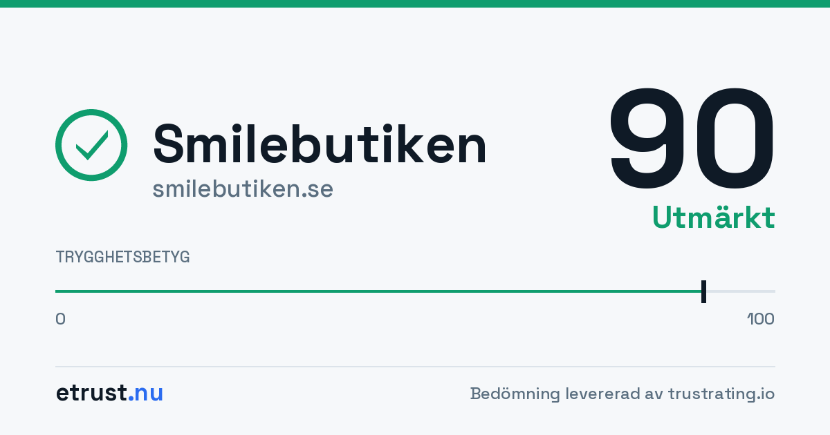 Smilebutiken (smilebutiken.se) — Verifierad webbutik · eTrust