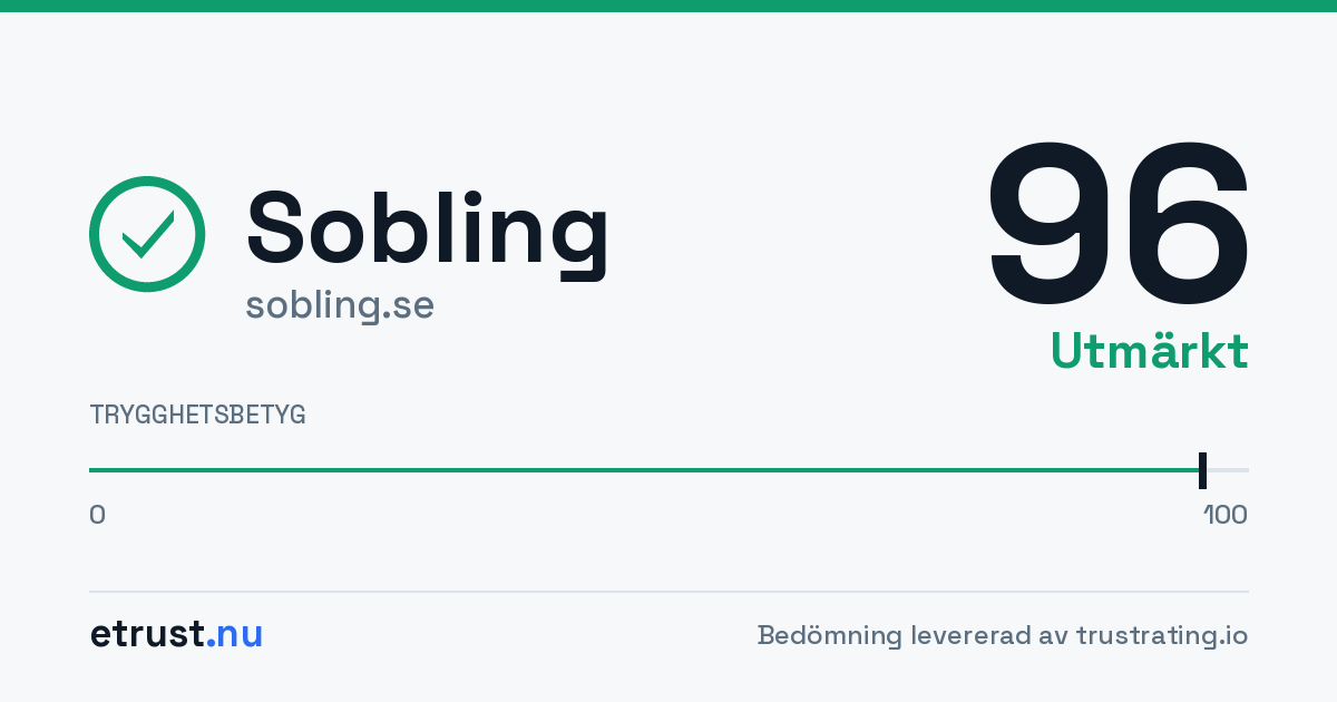 Sobling (sobling.se) — Verifierad webbutik · eTrust