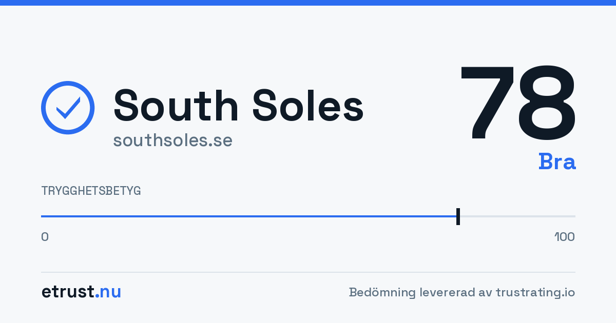 South Soles (southsoles.se) — Godkänd webbutik · eTrust