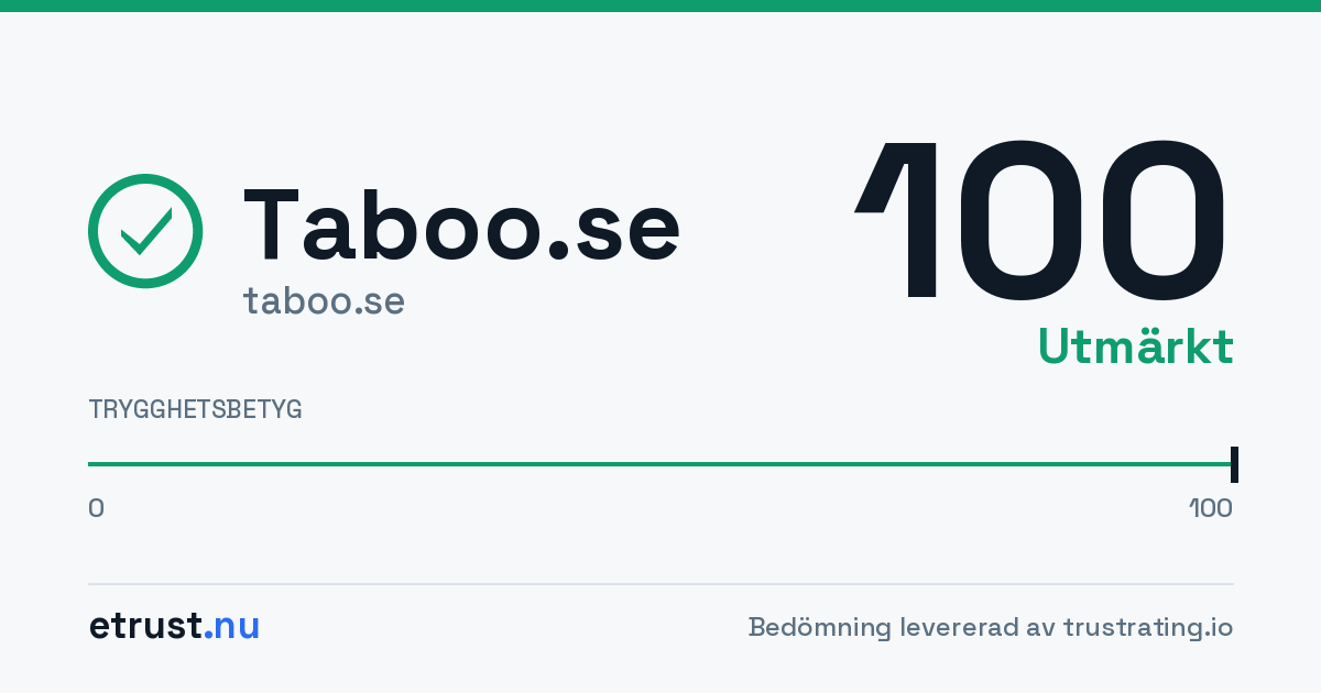 Taboo.se (taboo.se) — Verifierad webbutik · eTrust