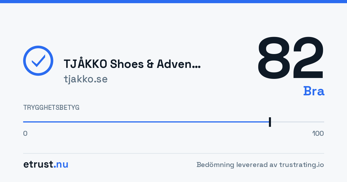 TJÅKKO Shoes & Adventure (tjakko.se) — Godkänd webbutik · eTrust