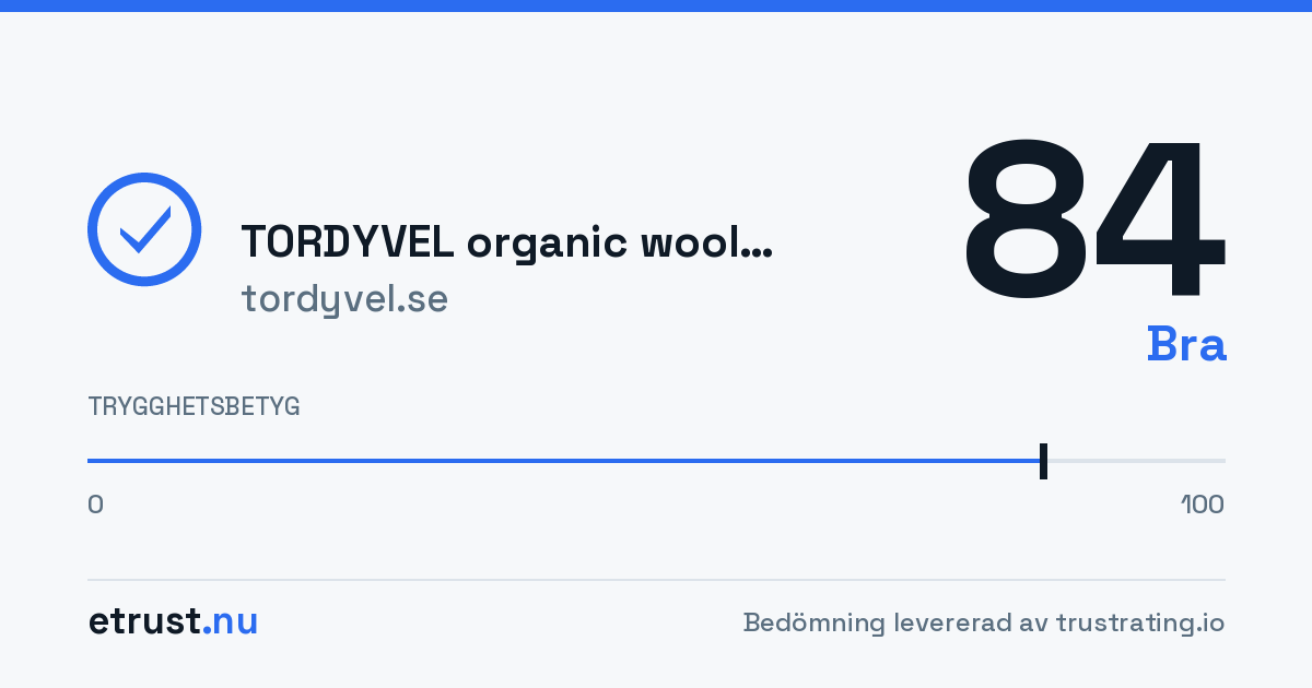 TORDYVEL organic woolwear (tordyvel.se) — Godkänd webbutik · eTrust