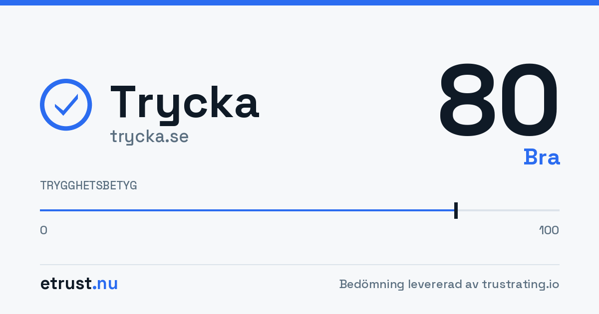 Trycka (trycka.se) — Godkänd webbutik · eTrust