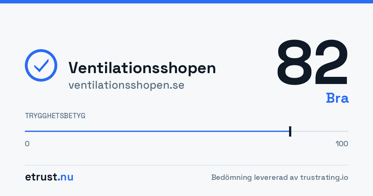 Ventilationsshopen (ventilationsshopen.se) — Godkänd webbutik · eTrust