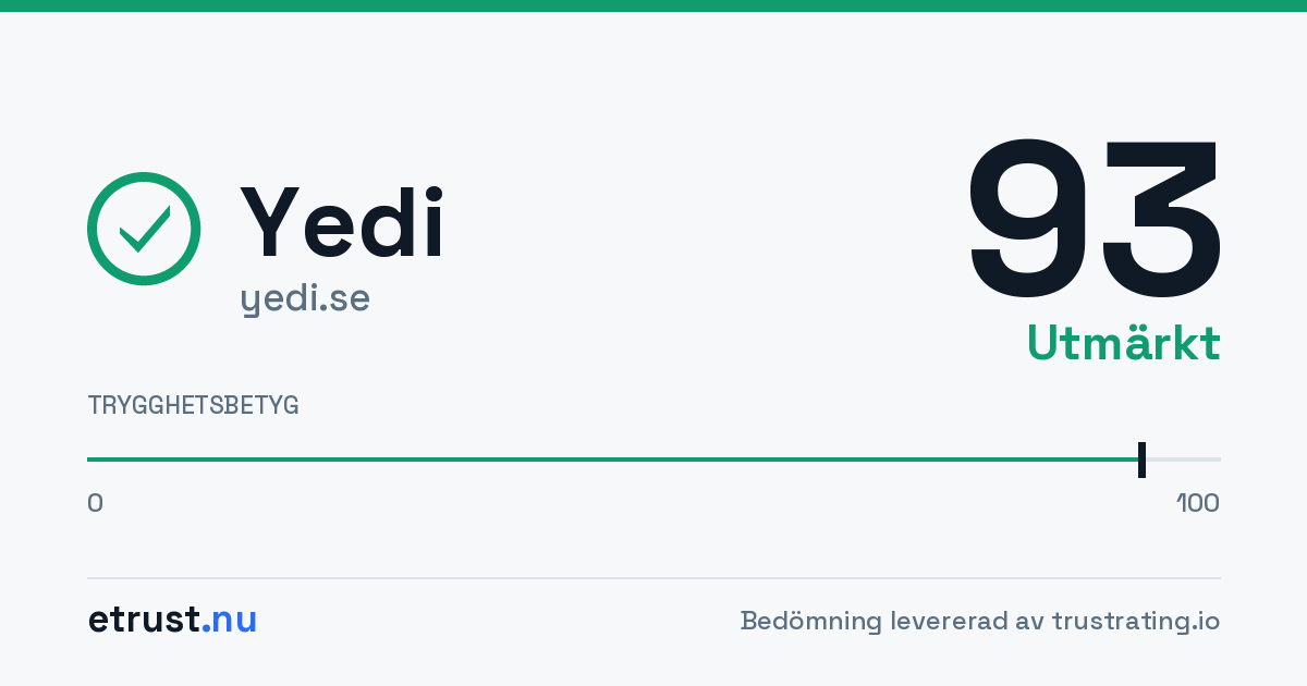 Yedi (yedi.se) — Verifierad webbutik · eTrust