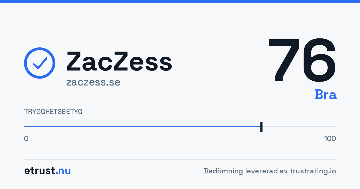 ZacZess (zaczess.se) — Godkänd webbutik · eTrust